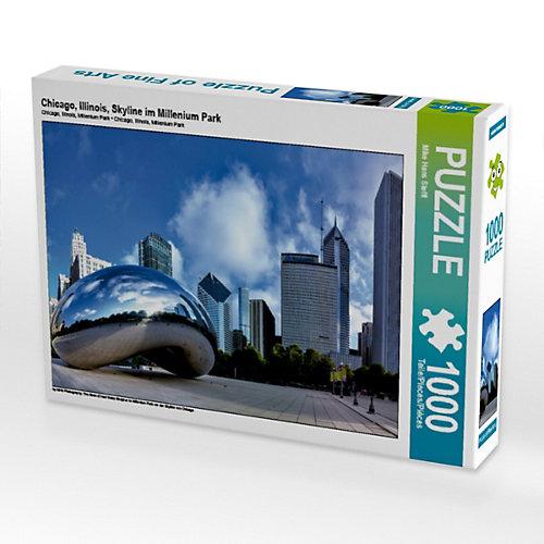 Puzzle CALVENDO Puzzle Chicago, Illinois, Skyline im Millenium Park - 1000 Teile Foto-Puzzle glückliche Stunden Kinder