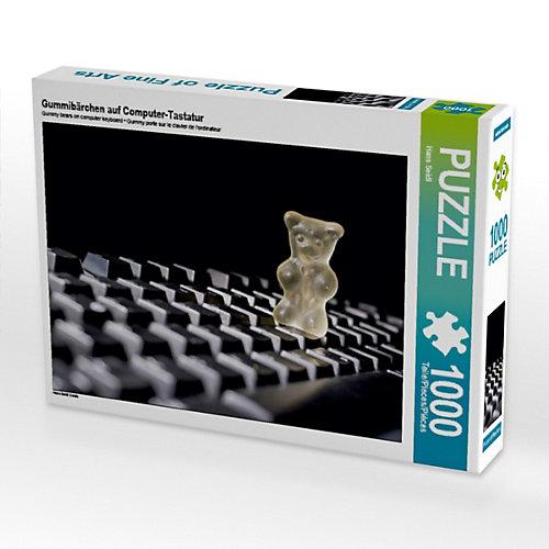 Puzzle CALVENDO Puzzle Gummibärchen auf Computer-Tastatur - 1000 Teile Foto-Puzzle glückliche Stunden Kinder