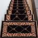 Black/Brown 0.3 x 19.5 W in Stair Treads - Bloomsbury Market Alamea Carpet Mat Fleur De Lis Design Slip Resistant Stair Tread Nylon | Wayfair