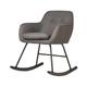 Rocking chair tissu gris foncé et pieds métal noir Ohny