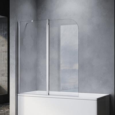 Badewannenaufsatz Dusche Badewannenfaltwand Glas Duschwand für badewanne 2-teilig 140x120(HxB),Tür