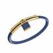 Michael Kors Jewelry | Michael Michael Kors Logo Padlock Leather Bracelet | Color: Blue/Gold | Size: 8"