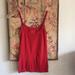 American Eagle Outfitters Tops | American Eagle Outfitters Red Stretch Bodycon Baby Tee Cami Tank Top | Color: Red/White | Size: Xs