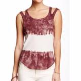 Free People Tops | Free People Tie Dye Tank Top Burgundy | Color: Red/White | Size: M