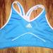 Adidas Tops | Adidas Sports Bra Racer Back Crop Blue Sz Med | Color: Blue/White | Size: M