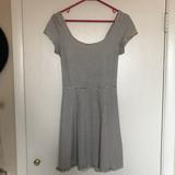 American Eagle Outfitters Dresses | Black & White Striped Skater Dress W/ Cross Back | Color: Black/White | Size: M