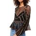 Free People Tops | Free People Give A Little Mesh Top | Color: Black/Orange | Size: S