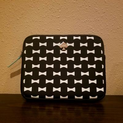 Kate Spade Accessories | Kate Spade Bow Tie Padded Tablet Sleeve Case | Color: Black/White | Size: See Description