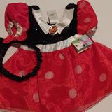 Disney Costumes | Baby Minnie Mouse Costume Dress 12-18 M | Color: Black/Red | Size: Infant 12-18 Months