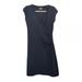 Athleta Dresses | Athleta Black Cap Sleeve V-Neck Faux Wrap Ruched | Color: Black | Size: M