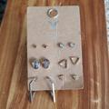 American Eagle Outfitters Jewelry | Aeo 6 Pairs Of Geometrical Stud Earrings | Color: Gold/Silver | Size: Os