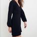 Madewell Dresses | Madewell Long Sleeve Faux Wrap Dress | Color: Black | Size: L