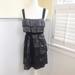 J. Crew Dresses | J. Crew Silk Tiered Ruffle Metallic Gunmetal Dress | Color: Black/Gray | Size: M