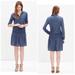 Madewell Dresses | Madewell Long Sleeve Indigo Shirred Shirt Dress | Color: Blue | Size: S