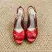 Jessica Simpson Shoes | Jessica Simpson Lotus Slingback Pumps Size 6 | Color: Red/Silver | Size: 6