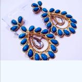 Jessica Simpson Jewelry | Jessica Simpson Dangle Earrings Turquoise Gold | Color: Blue/Gold | Size: Os