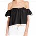 Anthropologie Tops | Flying Tomato Anthropologie Off Shoulder Crop Top | Color: Black/White | Size: S