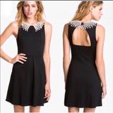 Free People Dresses | Free People Lace Peter Pan Crochet Bib Dress | Color: Black/Cream | Size: S