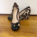 Kate Spade Shoes | Kate Spade Leopard Animal Print Wedges - Size 7 | Color: Black/Cream | Size: 7