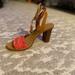 J. Crew Shoes | J. Crew Ankle Tie Sandal W Block Heel. Like New! | Color: Pink/Tan | Size: 6.5