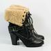 Nine West Shoes | Nine West Fixategd Faux Sherpa Lined Cuff Boots | Color: Black/Cream | Size: 8.5