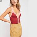Free People Pants & Jumpsuits | Free People Naughty But Nice Bodysuit Red Nwt | Color: Red | Size: S