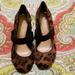 Jessica Simpson Shoes | Leopard Print Heels Cow Hair Fur | Color: Black/Brown | Size: 7.5