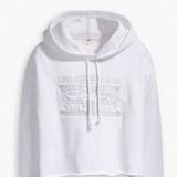 Levi's Tops | Levi's Embroidered Fleece-Lined Raw-Hem Hoodie Xl | Color: White | Size: Various