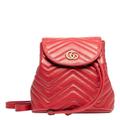 Gucci Bags | Gucci Marmont Quilted Leather Backpack In Red | Color: Gold/Red | Size: 7" X 7.5" X 4"