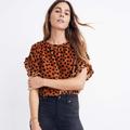 Madewell Tops | Madewell Velvet Leopard Print Top | Color: Black/Brown | Size: Xsp