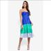 J. Crew Dresses | J Crew 100% Silk Jackaroo Shantung Midi Dress | Color: Blue/Green | Size: 12