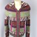 Anthropologie Sweaters | Anthropologie Moth Boho Zip Up Hooded Cardigan | Color: Green/Purple | Size: M