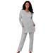 Plus Size Women's 2-Piece Lounge Set by Dreams & Co. in Heather Grey (Size 1X) Pajamas