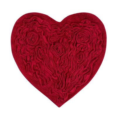 Bellflower Heart Bath Rug by Home Weavers Inc in Red