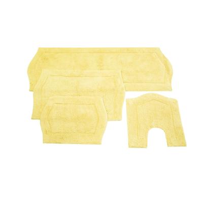 Waterford 4-Pc. Bath Rug Set Blue by Home Weavers Inc in Yellow (Size 4 RUG SET)