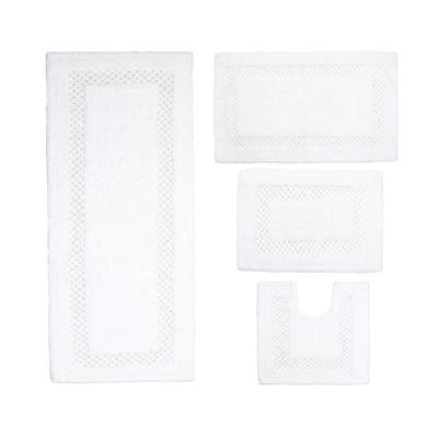 Classy 3-Pc. Bath Mat Set by Home Weavers Inc in White (Size 4 RUG SET)
