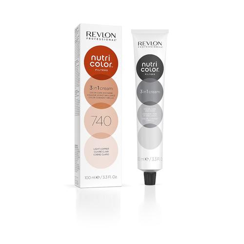 Revlon Professional – Nutri Color Filters 3 in 1 Cream Nr. 740 – Mittelblond Kupfer Intensiv Haartönung 100 ml Braun
