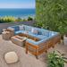 Wade Logan® Ajanai Outdoor Sectional Seating Group w/ Cushions in Blue/Brown | Wayfair 1CB1A4ED2C5940808912930E79807282