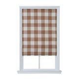 Wide Width Cordless Plaid Flat Roman Shade by Whole Space Industries in Willow (Size 39" W 64" L)