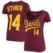 Women's Original Retro Brand Andre Ethier Maroon Arizona State Sun Devils Name & Number V-Neck T-Shirt