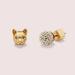 Kate Spade Jewelry | Kate Spade House Cat And Pave Gold Plated Stud | Color: Gold/Silver | Size: Os