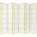 Winston Porter Keitez 103.5" W x 70" H 6 - Panel Folding Room Divider Heavy Duty Rice Paper/Wood in Blue/White | 70 H x 103.5 W x 4.5 D in | Wayfair