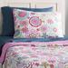 Indigo Safari Cleobury Pink/Turquoise/White Reversible Modern & Contemporary Quilt Set Microfiber/Cotton | Twin Quilt + 1 Sham | Wayfair