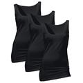 H HIAMIGOS 3 Pack Long Cotton Workout Sports Yoga Tank Top Stretch Camisole Layering Vest Tops Black X-Large