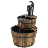 August Grove® Portnoy 2-Tier Rustic Outdoor Fountain 24" W, Wood in Brown | 36 H x 24 W x 24 D in | Wayfair 74A61620958B489B89F9FC4C269104B6