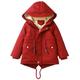 Happy Cherry Kid's Autumn Winter Zipper Coats Thickened Jackets Girls Boys Warm Hooded Coats Wine Red 4 Years