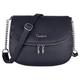 David Jones - Women's Small Crossbody Bag - Ladies Chain Shoulder Bag PU Leather - Zipper Flap Messenger Bag Multiple Pocket - City Casual Saddle Handbag - Work Travel Phone Clutch Purse - Dark Blue