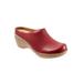 Wide Width Women's Madison Clog by SoftWalk in Dark Red (Size 8 W)