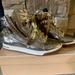 Michael Kors Shoes | Michael Kors High Top Gold Sneakers | Color: Gold/White | Size: 7