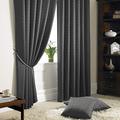 Alan Symonds Madison Pencil Pleat Taped Top Lined Curtains - Charcoal (66" x 72")